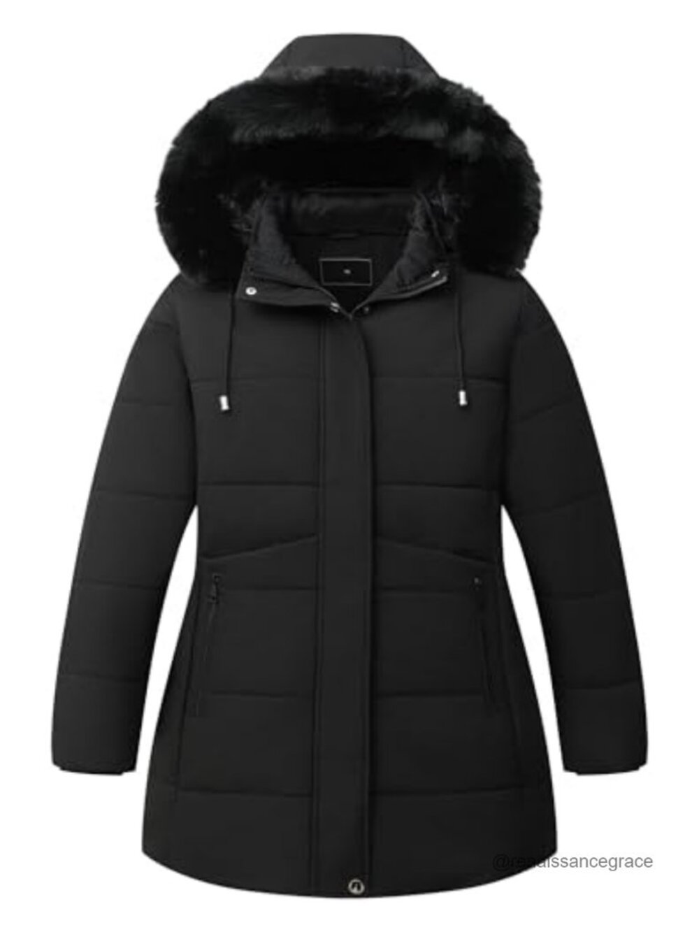 Women's Plus Size Winter Parka Quilted Hooded Down Coat Waterproof